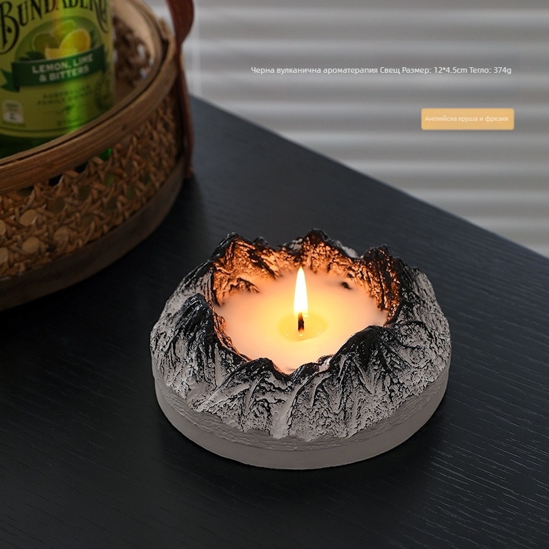 Вулканична ароматерапевтична свещ – Материал: гипс + соя; Тип: ароматерапевтична свещ; Форма: вулканична