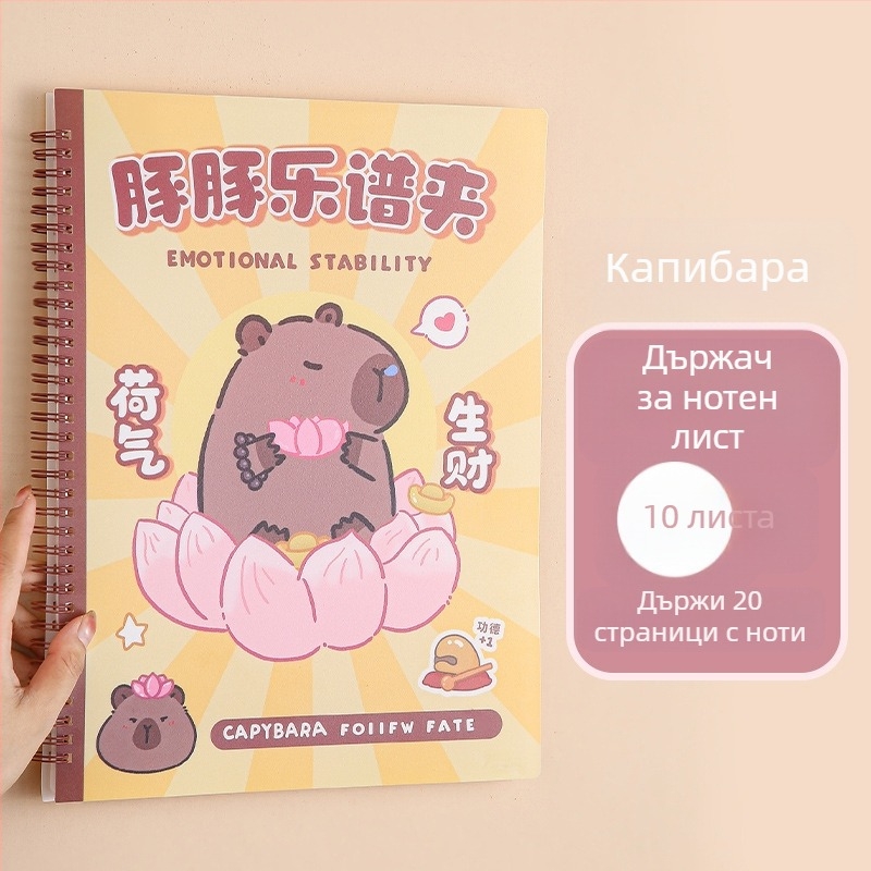 Пластмасова папка за нотни листове с клип, матова повърхност, персонализируема, 20 страници, дебелина 14C