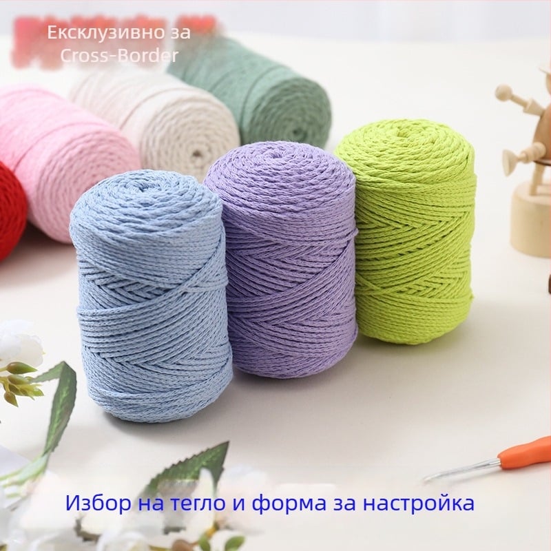 Полиестерно-хлопкова смес прежда, куха памук, вихрово въртена, за ръчно плетене