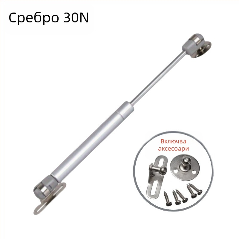 Пневматично поддържащо рамо за шкафове с повдигане и татами повърхности – 100N, найлон/стомана, твърдо хромирано покритие