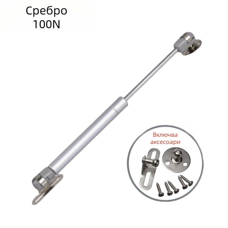 Пневматично поддържащо рамо за шкафове с повдигане и татами повърхности – 100N, найлон/стомана, твърдо хромирано покритие