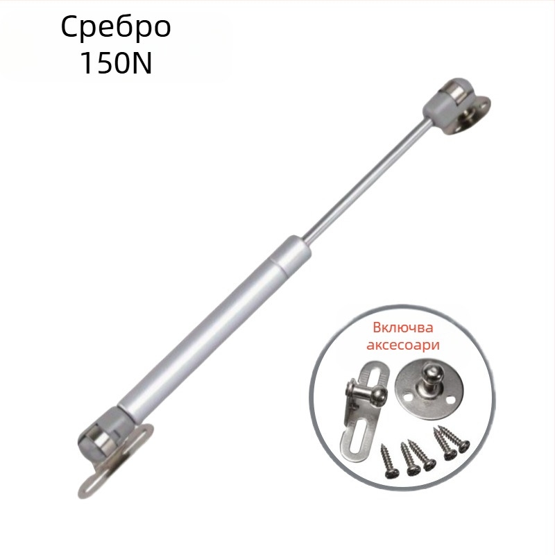 Пневматично поддържащо рамо за шкафове с повдигане и татами повърхности – 100N, найлон/стомана, твърдо хромирано покритие