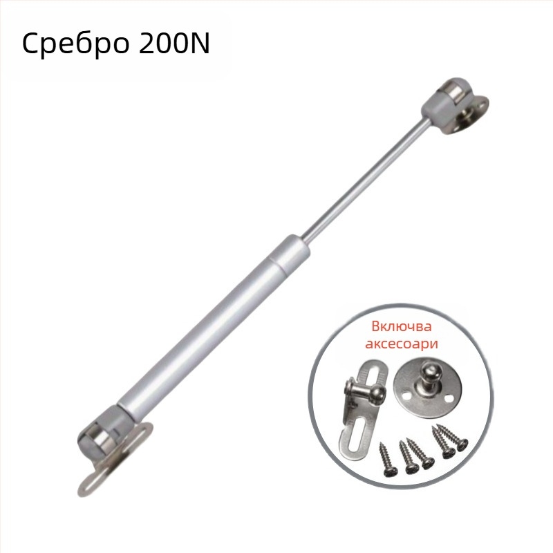 Пневматично поддържащо рамо за шкафове с повдигане и татами повърхности – 100N, найлон/стомана, твърдо хромирано покритие