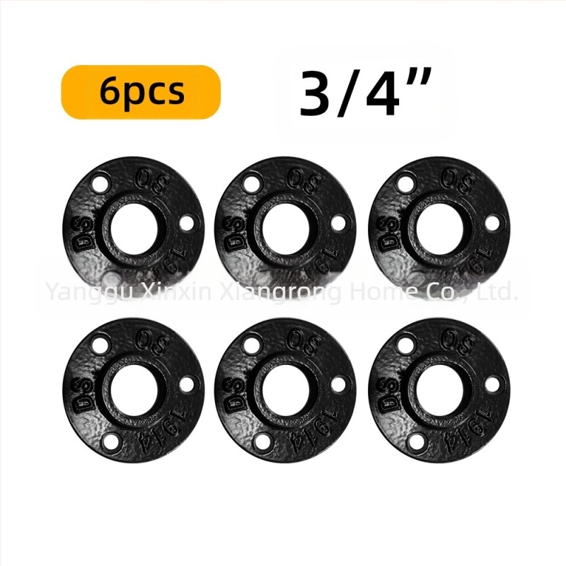 6 бр. тръбни скоби за рафт — чугунена с резба, ретро индустриален стил, DIY декор за мебели