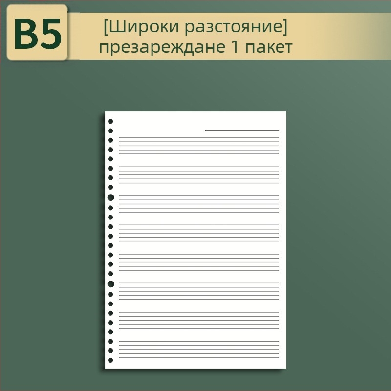 Sijin петлинейна нотна книга с разгъващи се листове, модел A5/B5, Lin Dao хартия, 60 листа, 26 дупки