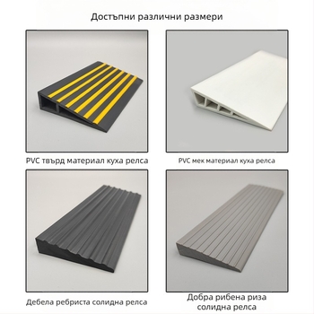 PVC мека самозалепваща наклонна подложка за робот-прахосмувачка, прагова лента за вътрешни врати, водоустойчива, против подхлъзване, износоустойчива, 25 мм дебелина