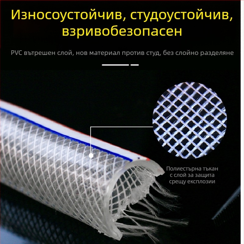 PVC воден маркуч за домакинство, устойчив на замръзване, подходящ за миене на автомобили и поливане, тръба със текстура змийска кожа, CE сертифициран