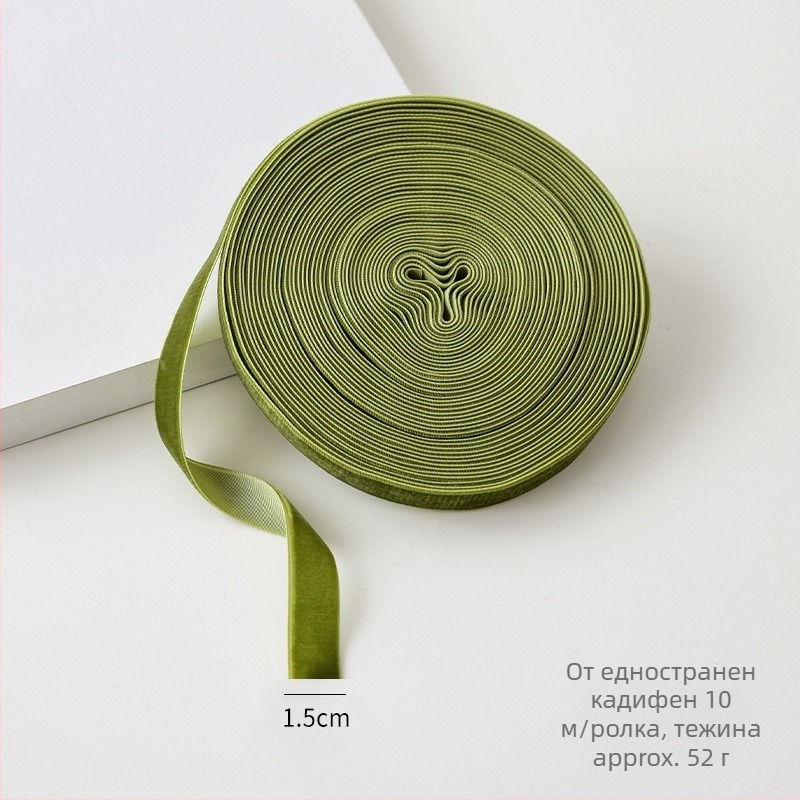 Кадифена лента за коледна украса и опаковане на подаръци, подходяща за DIY панделки