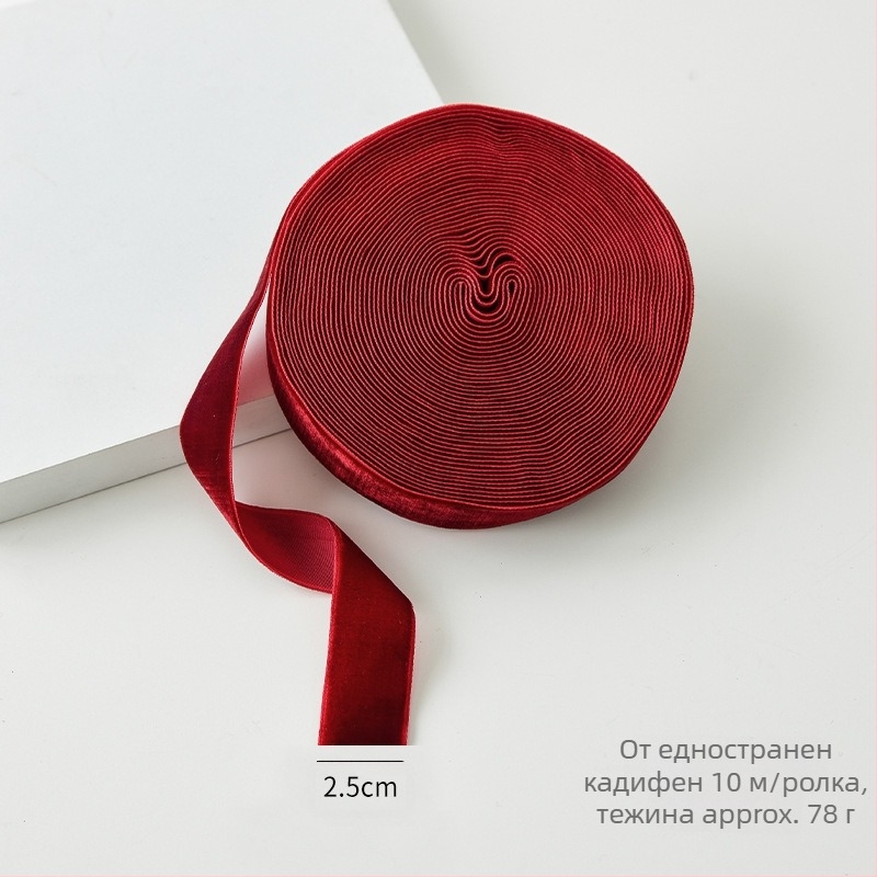 Кадифена лента за коледна украса и опаковане на подаръци, подходяща за DIY панделки