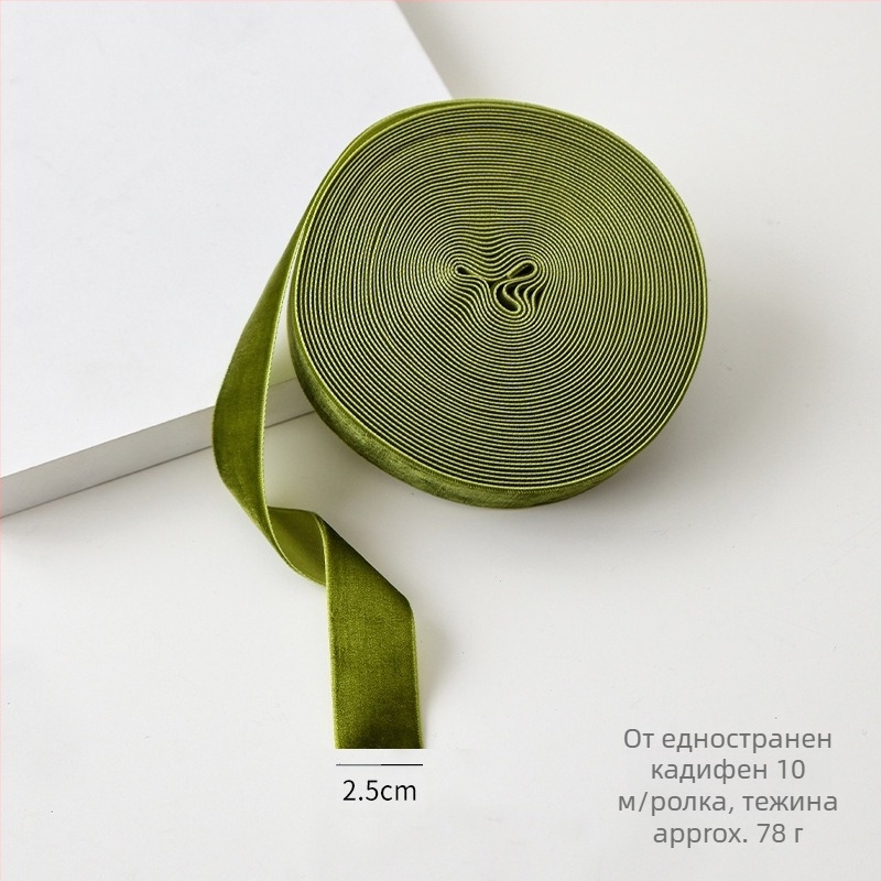 Кадифена лента за коледна украса и опаковане на подаръци, подходяща за DIY панделки