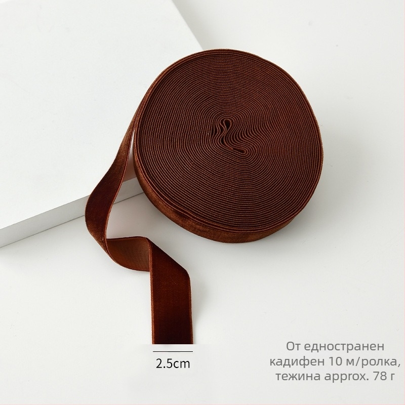 Кадифена лента за коледна украса и опаковане на подаръци, подходяща за DIY панделки