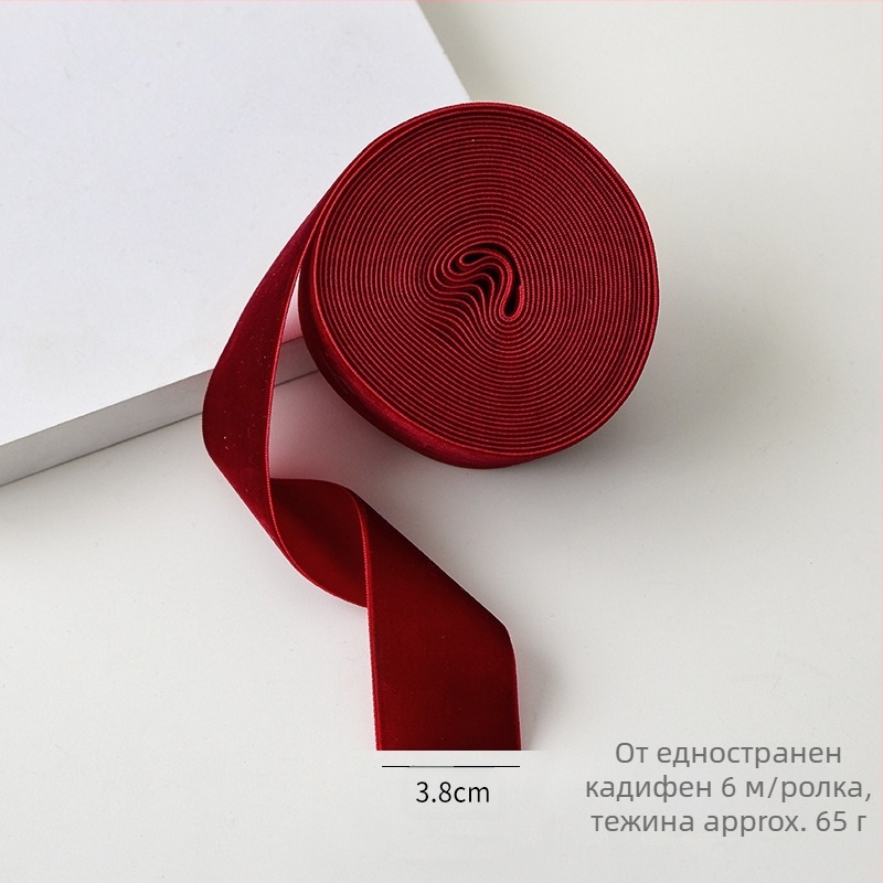 Кадифена лента за коледна украса и опаковане на подаръци, подходяща за DIY панделки