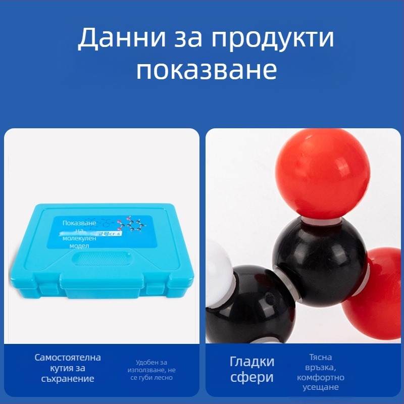 химичен органичен молекулен модел с топчета и пръчки за демонстрация в средно училище