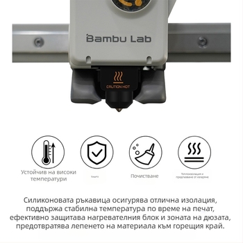 A1/A1mini обновена гореща глава за принтиране със демонтираща се дюза от закалена стомана и силиконова обвивка, устойчива на високи температури