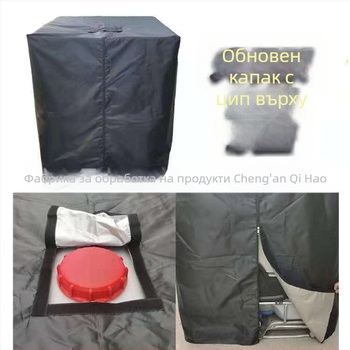 IBC капак за воден резервоар, квадратен дизайн, 210D/420D Oxford с PU-сребърно покритие, прахоустойчив, водоустойчив и UV-устойчив, опаковка 30 бр