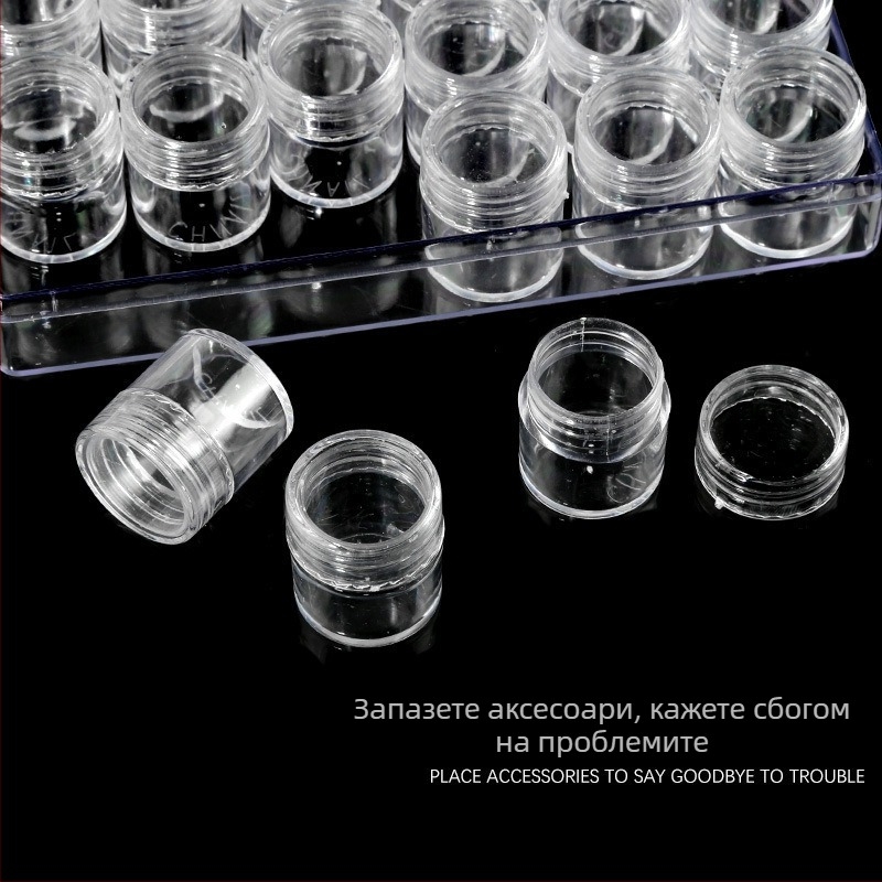 30-секционна независима малка кръгла кутия за бижута и маникюрни инструменти, висококачествен прозрачен дисплей, нето тегло 335 г, произход Гуанчжоу