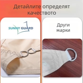Слънчев навес за външни условия - квадратна форма, полиестерен плат, водоустойчив 500-1000