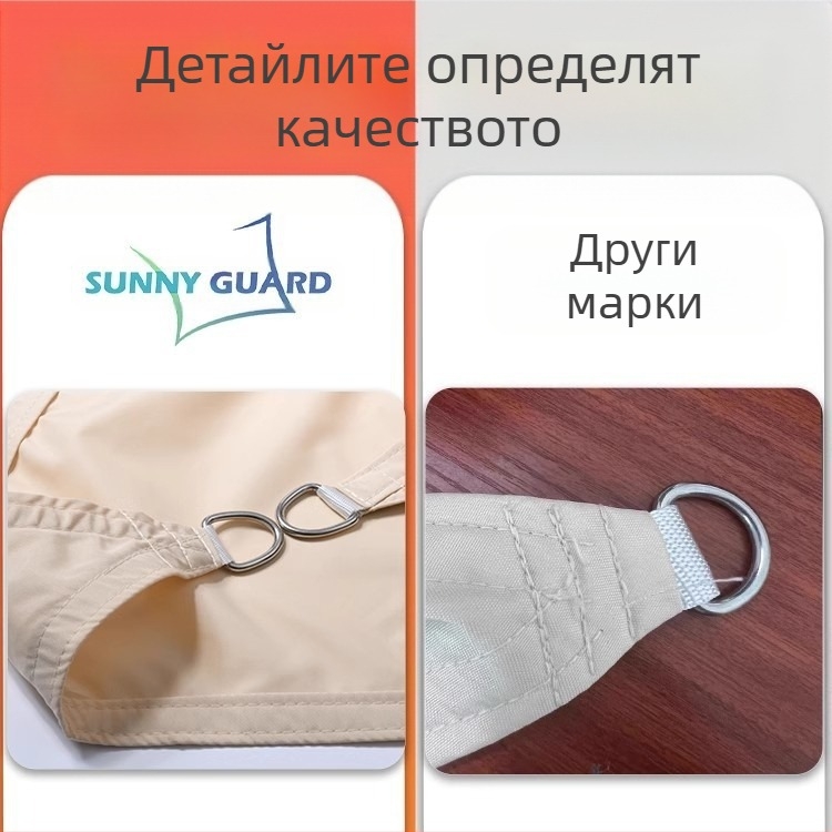 Слънчев навес за външни условия - квадратна форма, полиестерен плат, водоустойчив 500-1000