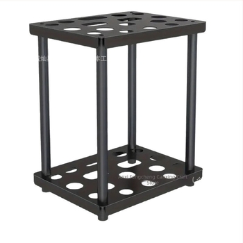 Прахово боядисан метален държач за инструменти за гараж и открито ползване с отделения за лопати и метли