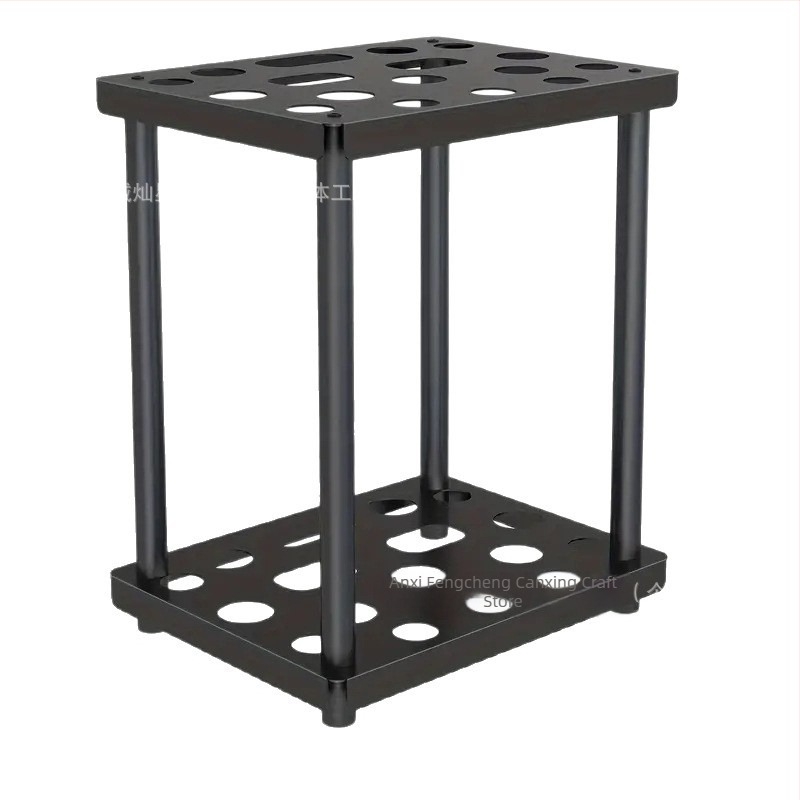 Прахово боядисан метален държач за инструменти за гараж и открито ползване с отделения за лопати и метли