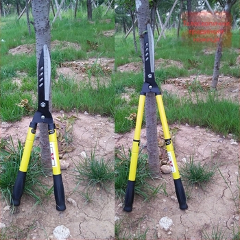 Телeскопични градински ножици за резитба с дръжка от стоманена тръба, 65Mn стомана; диаметър на резитбата 1–10 мм; тегло 1,2 кг; марка German help