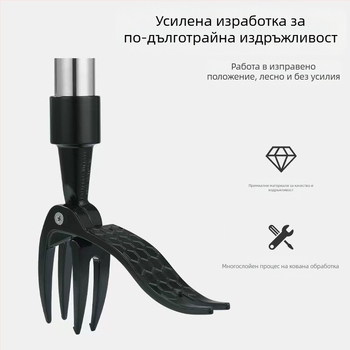 Двустранна ръчна мотика за плевели от неръждаема стомана – стоящ дизайн за премахване на корени