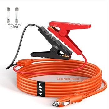 Автомобилен заряден кабел 14 AWG, щепсел за запалване към крокодилска клема за акумулатор, PVC корпус, Bear, захранващ кабел за зареждане на автомобили, мотоциклети, лодки, ремаркета, трактори и камиони