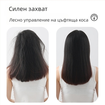 Гребен за изправяне на коса с титано-турмалиново покритие, отрицателни йони, 15-степенно управление на температурата, 45W при 220V (свързан)