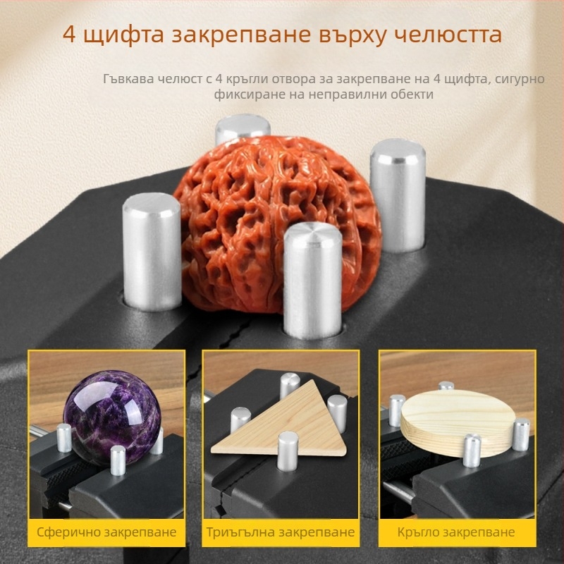 Дърводелски масивен държач за маса, метална конструкция, мултиъгълна настройка, плоска челюст, за домашна употреба