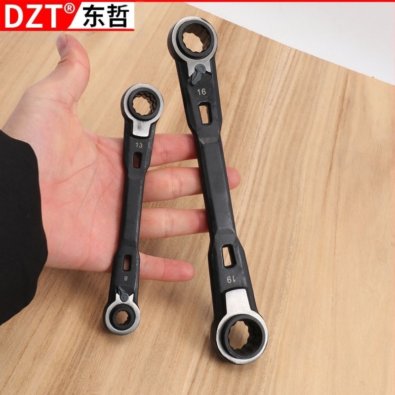 Двукомпонентен комплект инструменти с ratchet wrench, двустранен гаечен ключ и Torx wrench за ремонт на машини – многофункционален