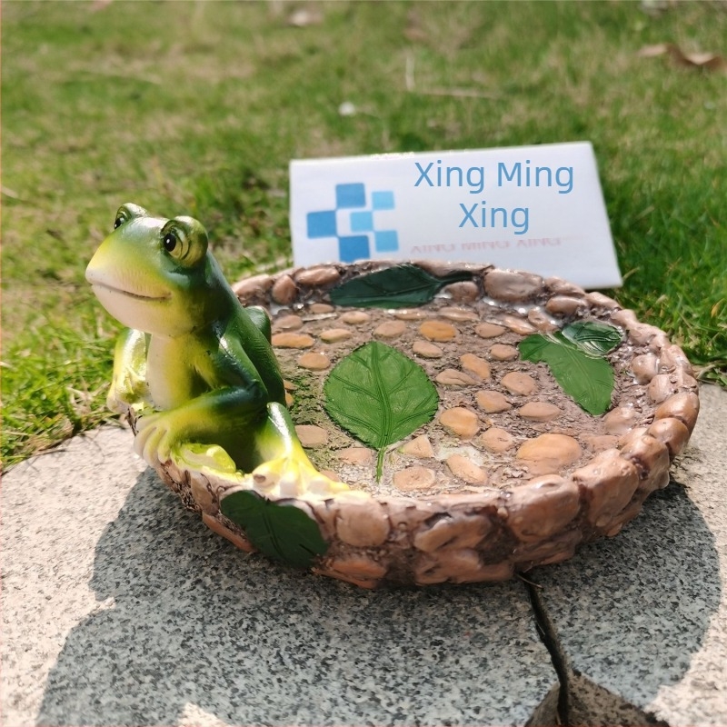 Фигура жаба — украса за градина, смола, Xingmingxing, орнаменти, сладък стил