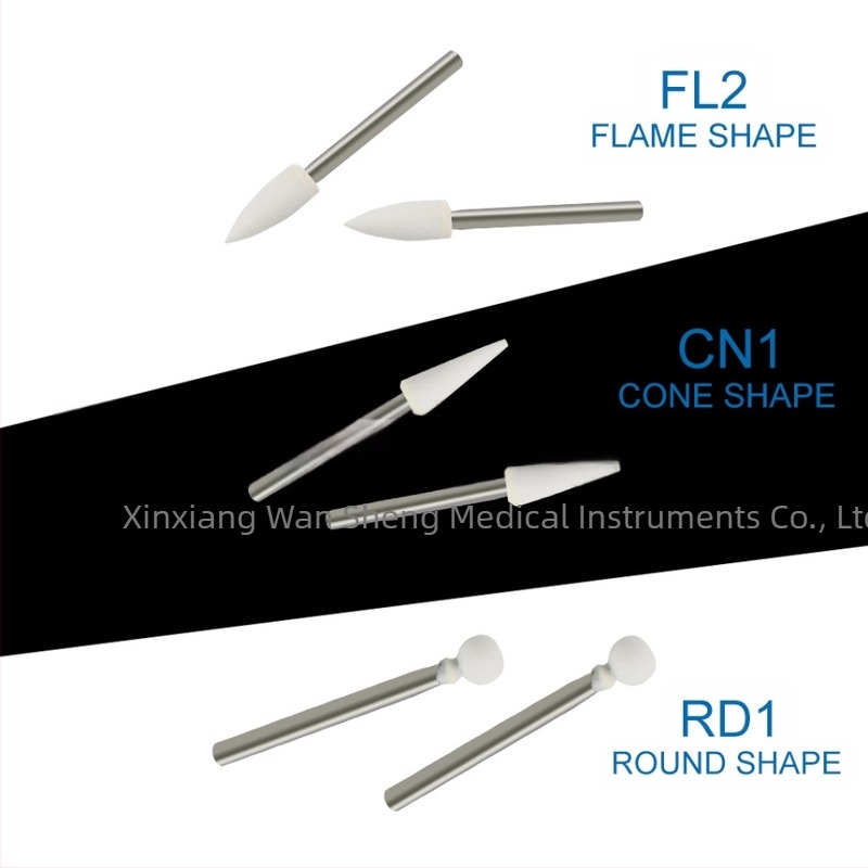 Дентален високоскоростен шлайф-накрайник за керамичен абразив FL2 CN1 RD1; опаковка 100 бр.