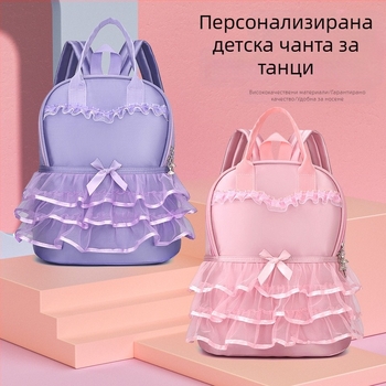 Чанта за танци за момичета с двупосочно носене: ръчна и раница, печатано лого (оксфорд плат; капацитет под 20 л; извита презрамка; полиестерна подплата)