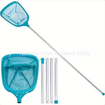 Комплект за почистване на плувен басейн - мрежа за листа за дълбоки води с пръчка