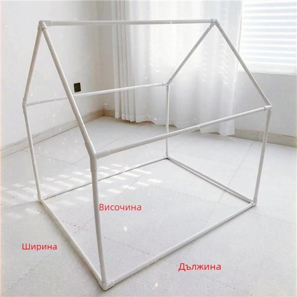 PVC палатка за игра DIY с пластмасова рамка и 20 PVC тръбни аксесоари