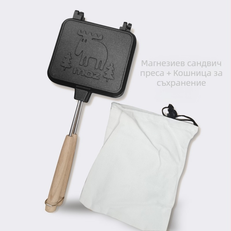 Двустранен тиган за сандвичи с незалепващо покритие и форма за тост, алуминиева сплав; марка: Друг; не е внос