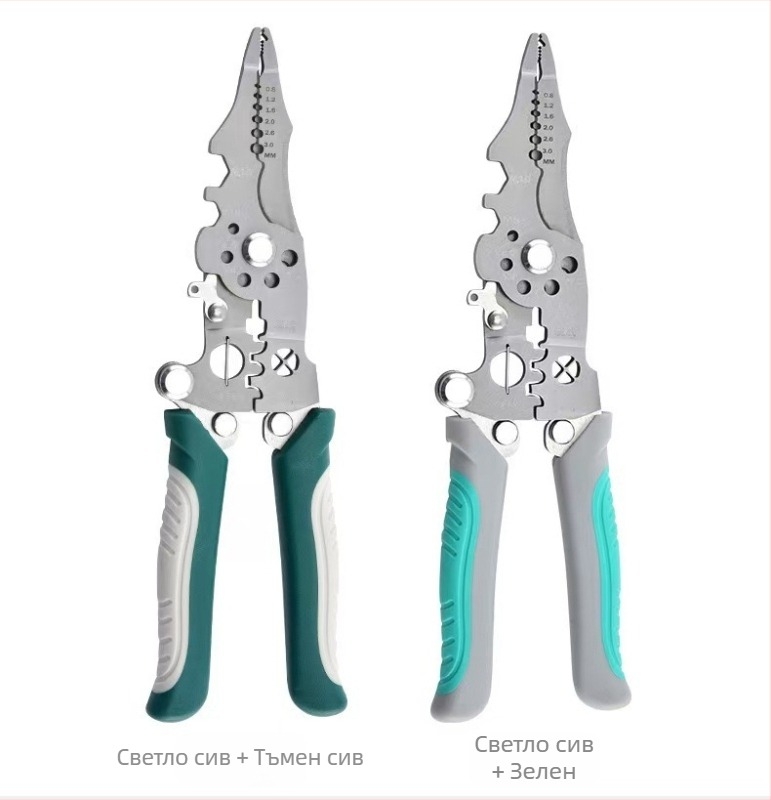 Клещи за обелване на проводници, сгъваеми, многофункционални, индустриален клас, тегло 0.193 кг