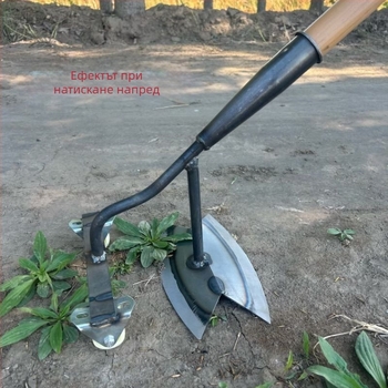 Плевелно устройство с колела, предно тласкане и задно дърпане, ръчно плевене, куха конструкция, за царевица и зеленчукови полета