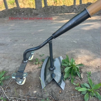 Плевелно устройство с колела, предно тласкане и задно дърпане, ръчно плевене, куха конструкция, за царевица и зеленчукови полета