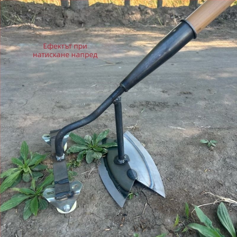 Плевелно устройство с колела, предно тласкане и задно дърпане, ръчно плевене, куха конструкция, за царевица и зеленчукови полета