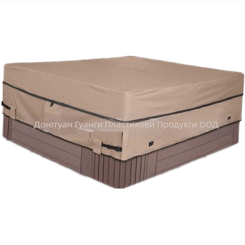 Покривало за външна SPA вана, прахозащита и водоустойчиво, полиестер 90% с PVC подплата, персонализирана обработка, едночастично изпълнение, модерен минималистичен стил