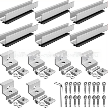 U-образна водеща релса, 6-частен комплект, алуминиева сплав, модел ING-SUR-6-piece, анодизирана