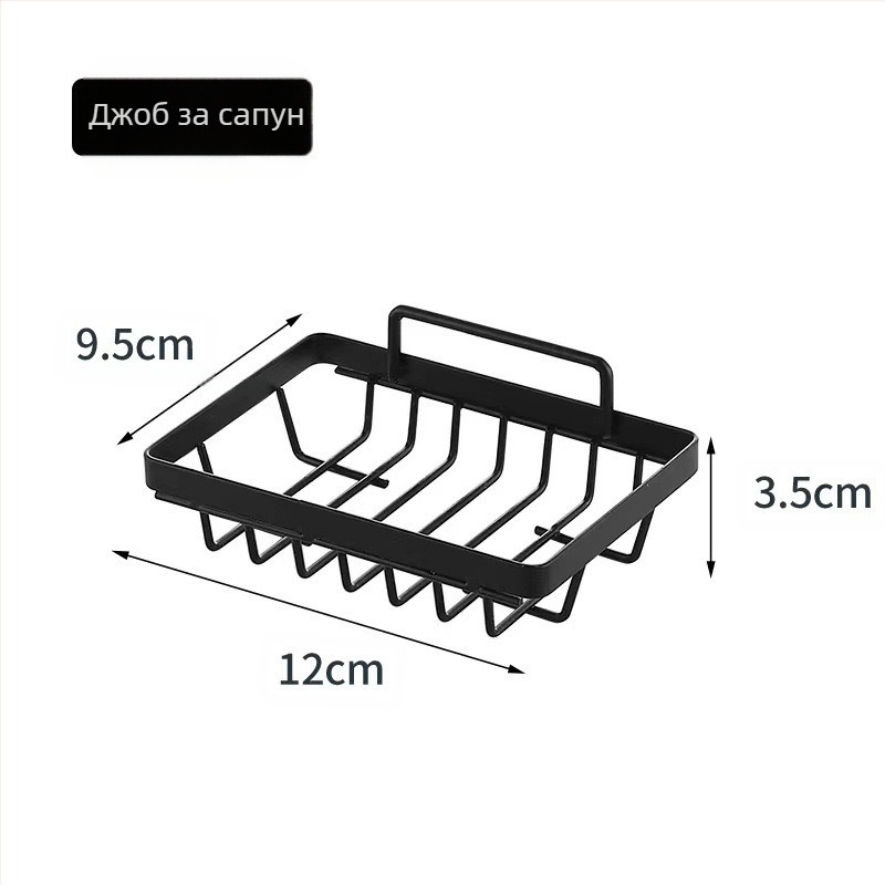 Триъгълен рафт за баня от въглеродна стомана с боядисано покритие, едноетажен, товароподемност 8 кг