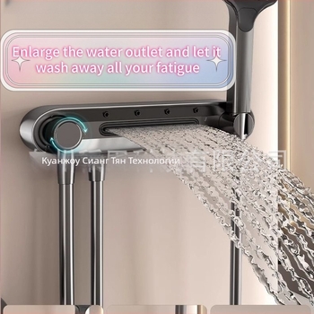 Душ комплект с ръчен душ и стойка | функции: пръскане, масаж, красота, балончета, дъжд | материал: пластмаса; монтаж: без пробиване на стена; стил: модерен; категория: душ рафт