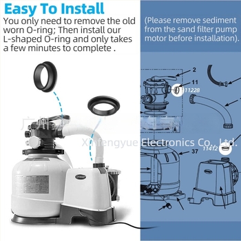 11228 L-образно O-уплътнение за помпа на пясъчен филтър Intex Krystal – гума, комплект 4/5/6 бр.