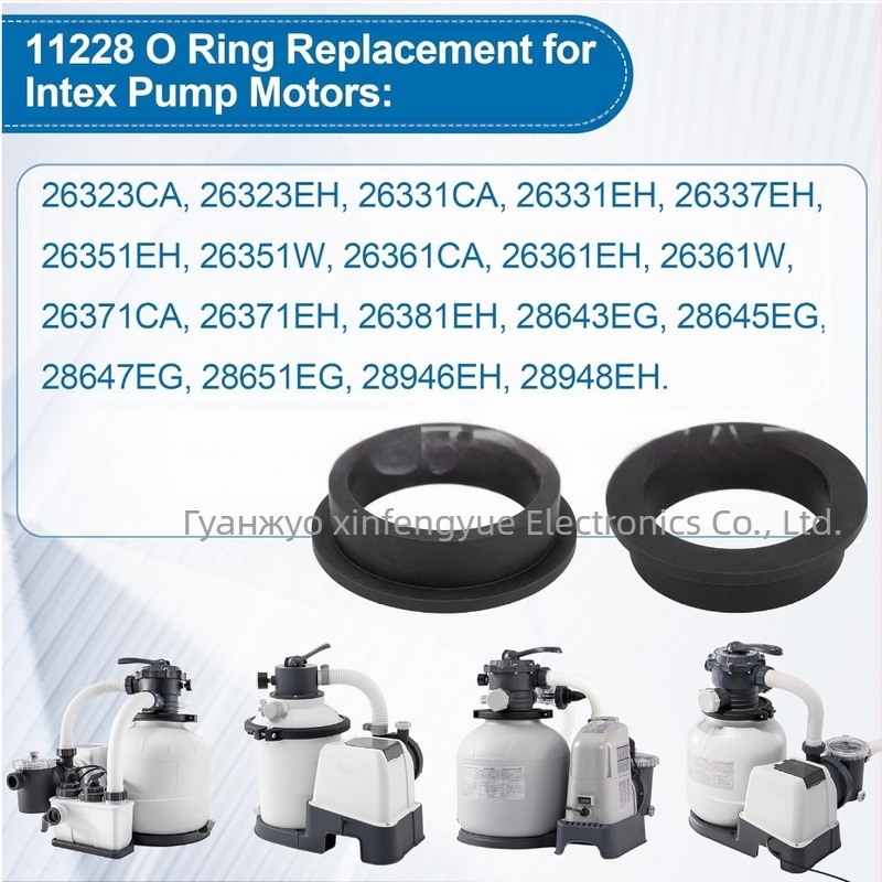 11228 L-образно O-уплътнение за помпа на пясъчен филтър Intex Krystal – гума, комплект 4/5/6 бр.