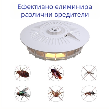 Комароловна лампа с лепящи платки и LED, за площ 80–120 м², модел 807, 0.6W, USB/AA захранване, тегло 264 g