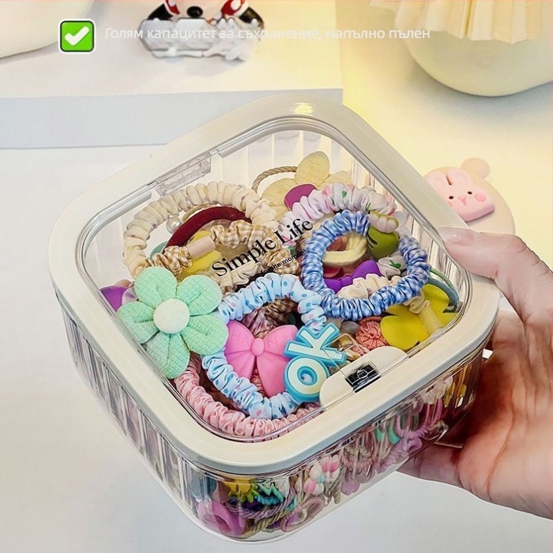 Libo пластмасова кутия за детски аксесоари за коса – голям капацитет, модерен минималистичен стил, пусната през 2024 г.