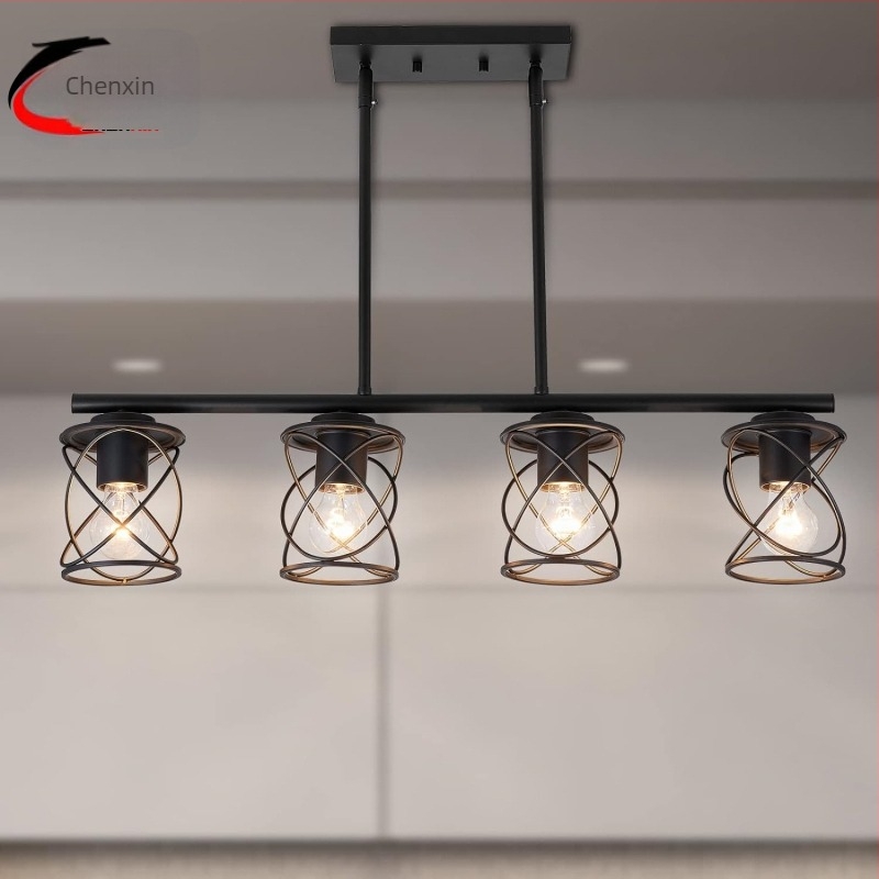 Винтидж полилей, многоглав, метален, висящ, за хол и ресторант, с нажежаема лампа, 110–220V