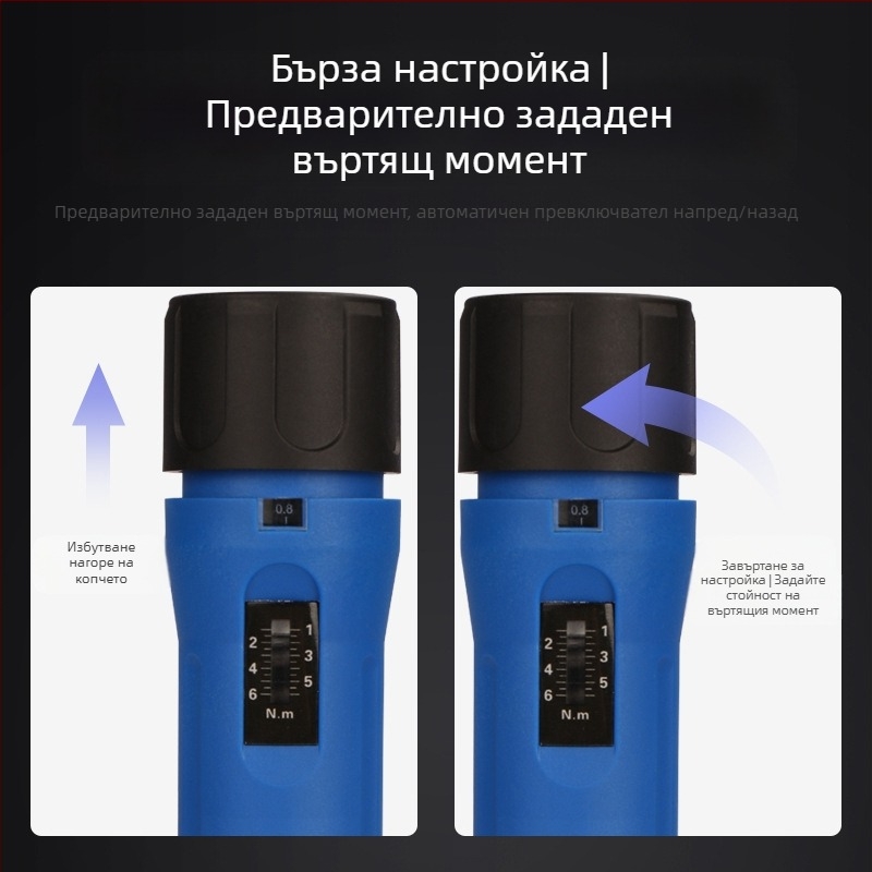 Отвертка с въртящ момент – предварително зададена и регулируема, Hemu, корпус от въглеродна стомана